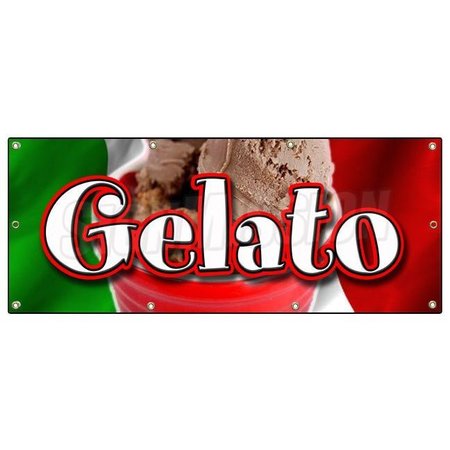 SIGNMISSION GELATO BANNER SIGN concession ice cream Italian homemade B-96 Gelato